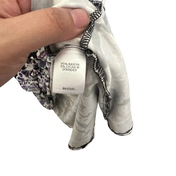 J.Jill Floral Wearever Collection Long Sleeve Dress Purple Size XL - Picture 5 of 8